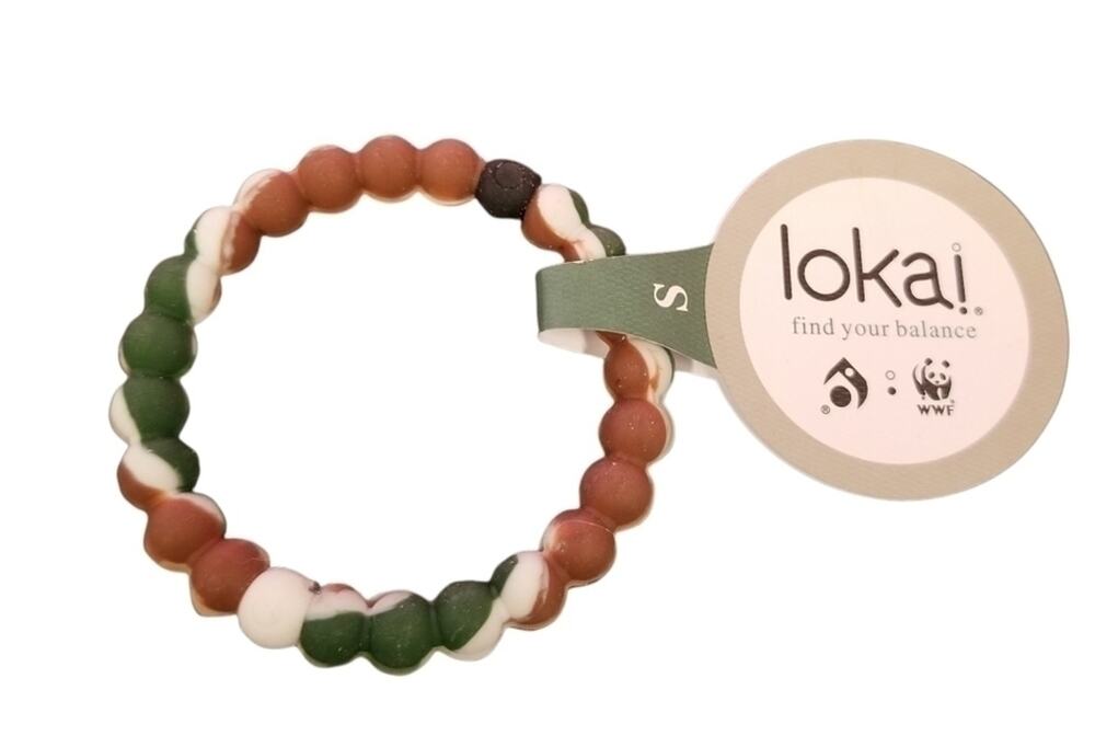 Lokai Bracelet Size Small World Wildlife Foundation Green Brown White Black NEW